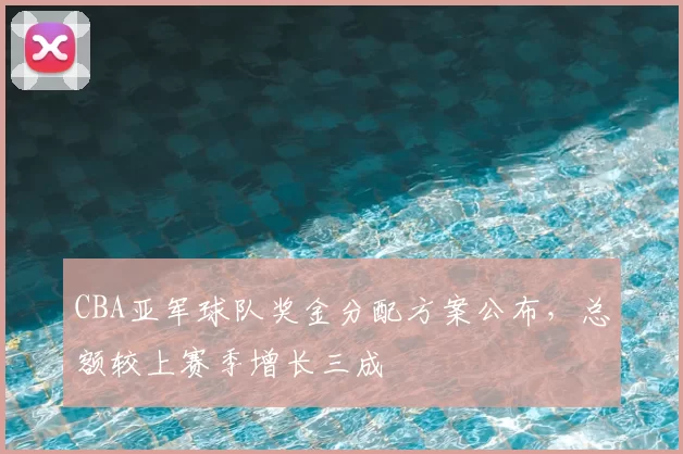 CBA亚军球队奖金分配方案公布，总额较上赛季增长三成